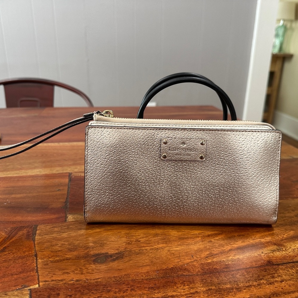 Kate Spade New York Wellesley Layton Wallet Wlru1779 in Shimmery Rose Gold